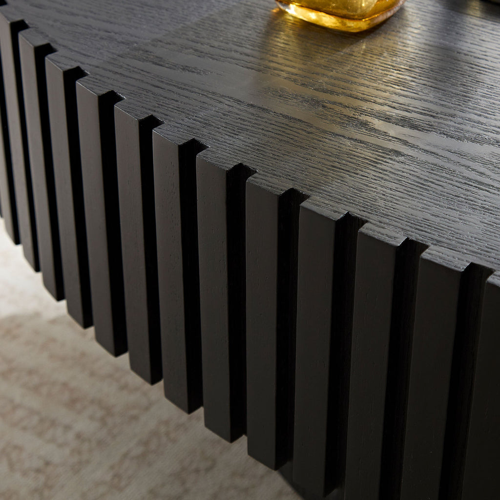 Oval Drum Coffee Table with Pedestal Base — Modern Handcraft Design