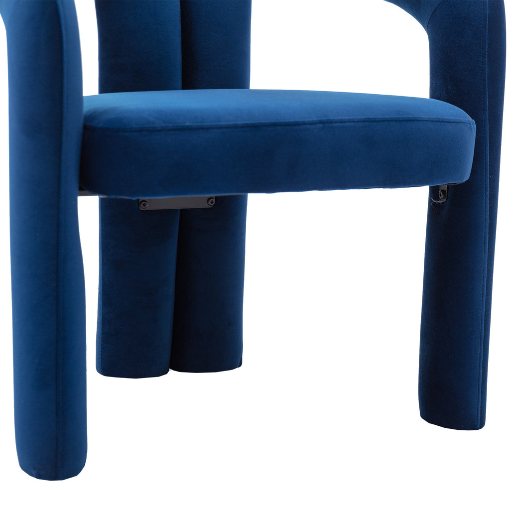 Velvet Barrel Accent Chair Set of 2 — Wood Legs