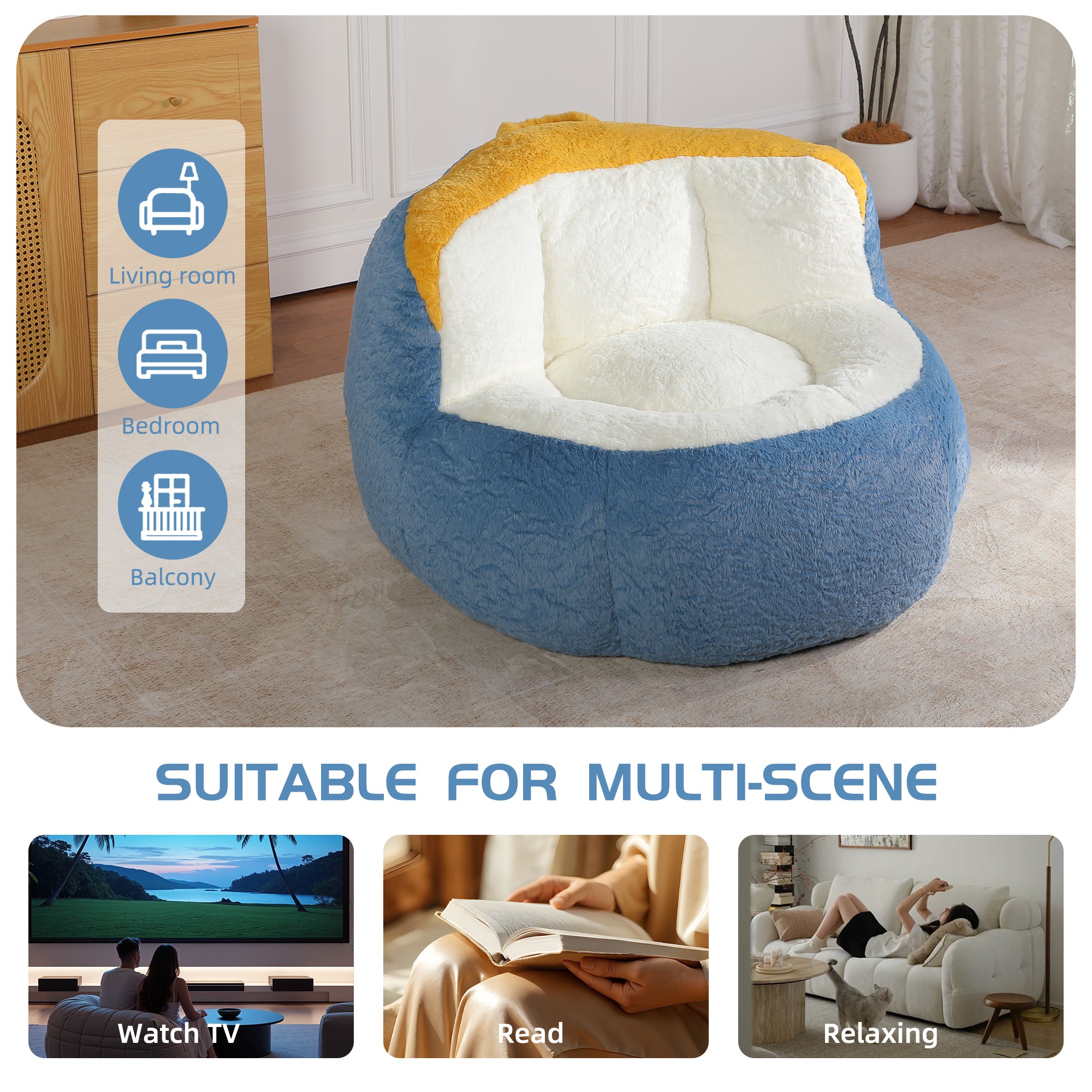 Oversized lounger sofa top view