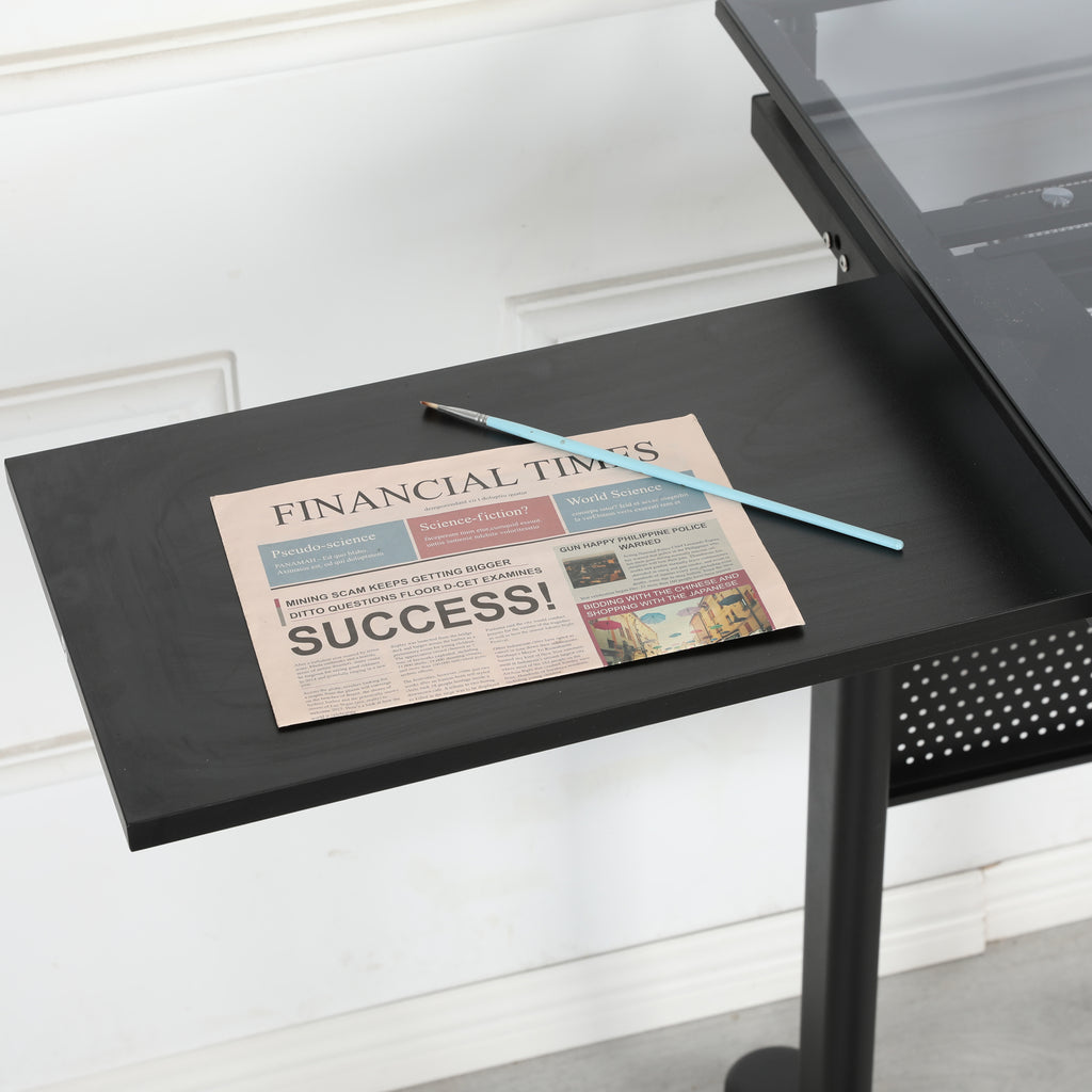 Drafting desk in home studio or art room setting