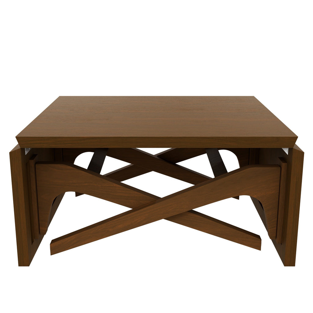 Transformer coffee table, 2 in 1 table, Expandable dining table, Natural wood, Variable height