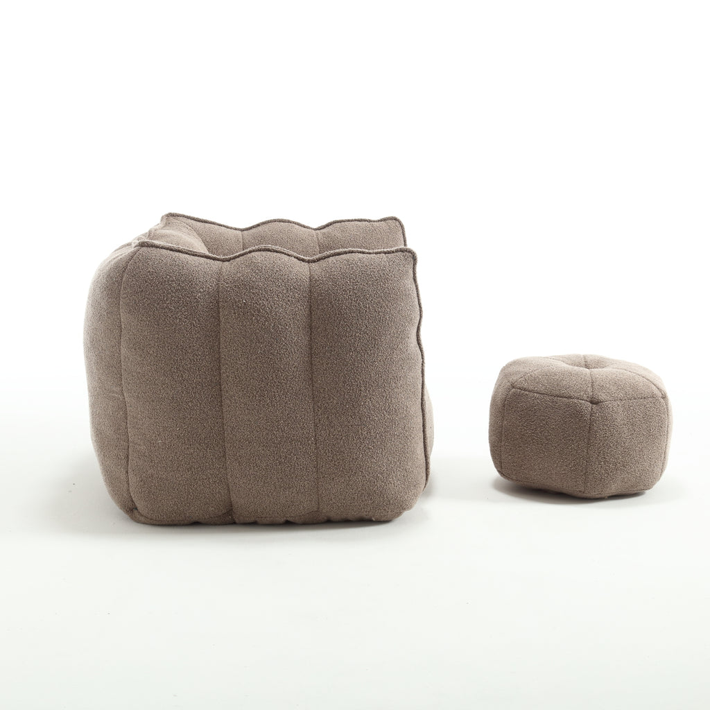 Coffee chenille bean bag chair — full product photo