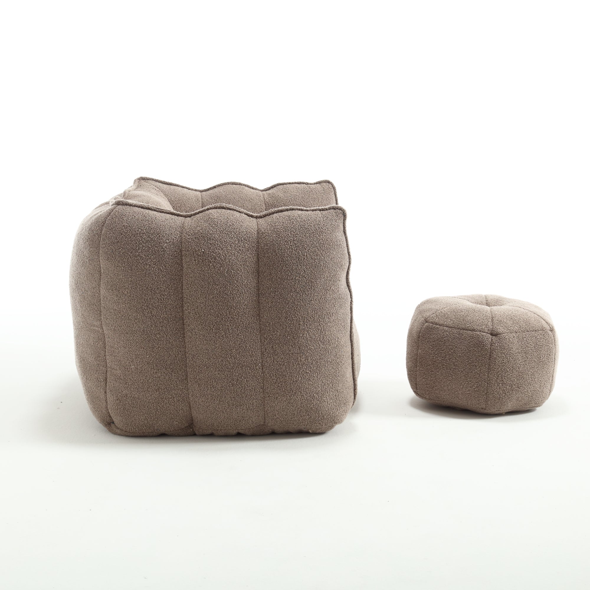 Coffee chenille bean bag chair — full product photo