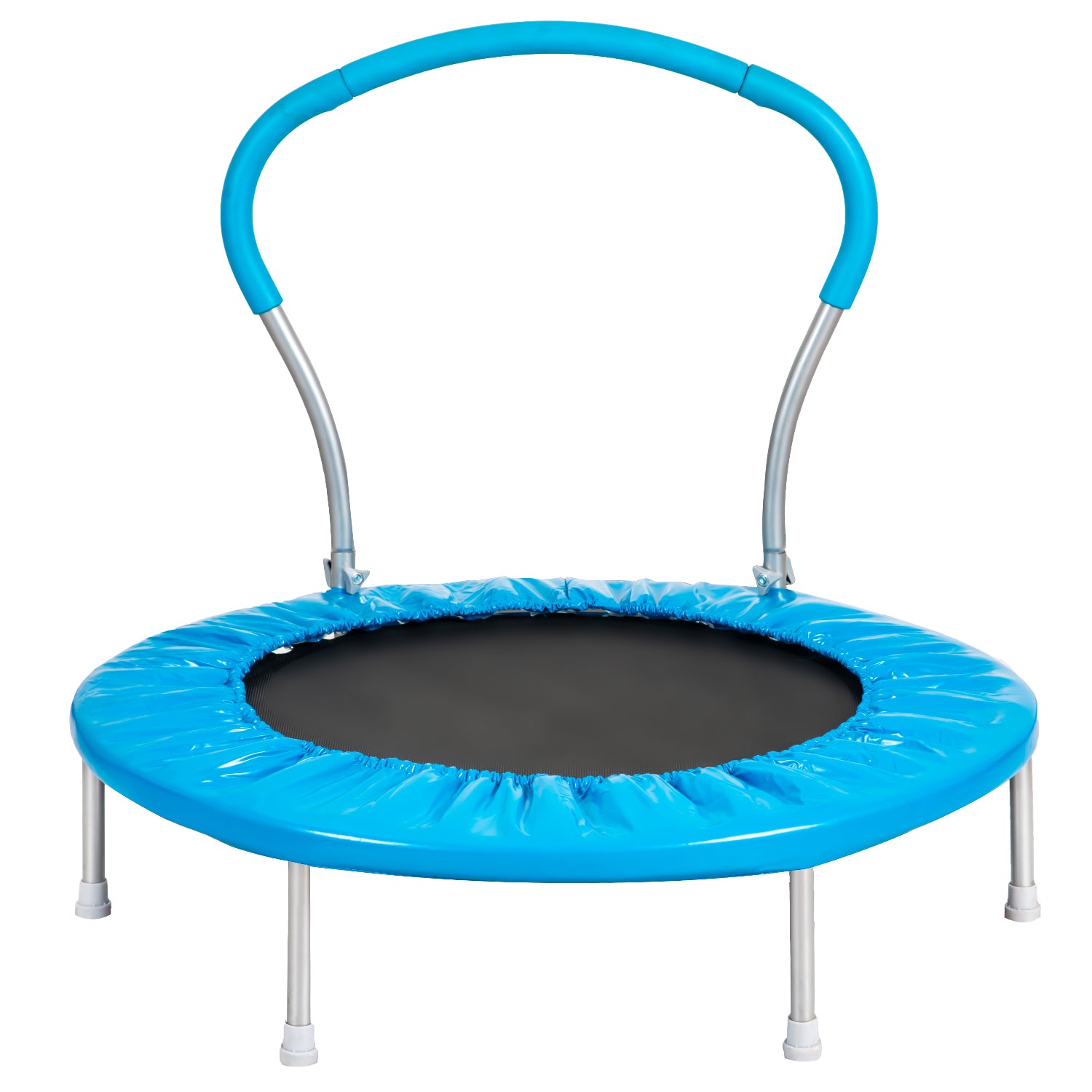 Kids mini trampoline indoor outdoor foam frame pad — angle view
