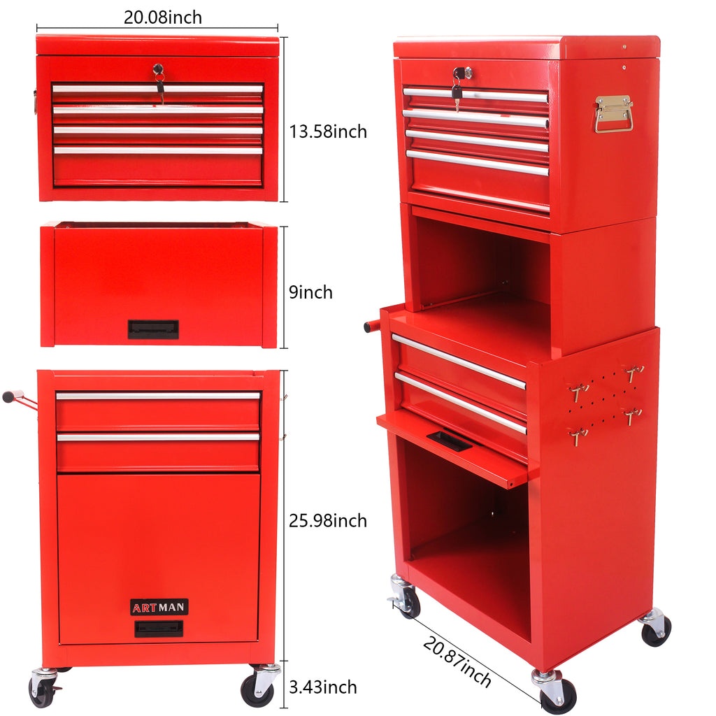 Tool chest hanging panel door back storage hooks