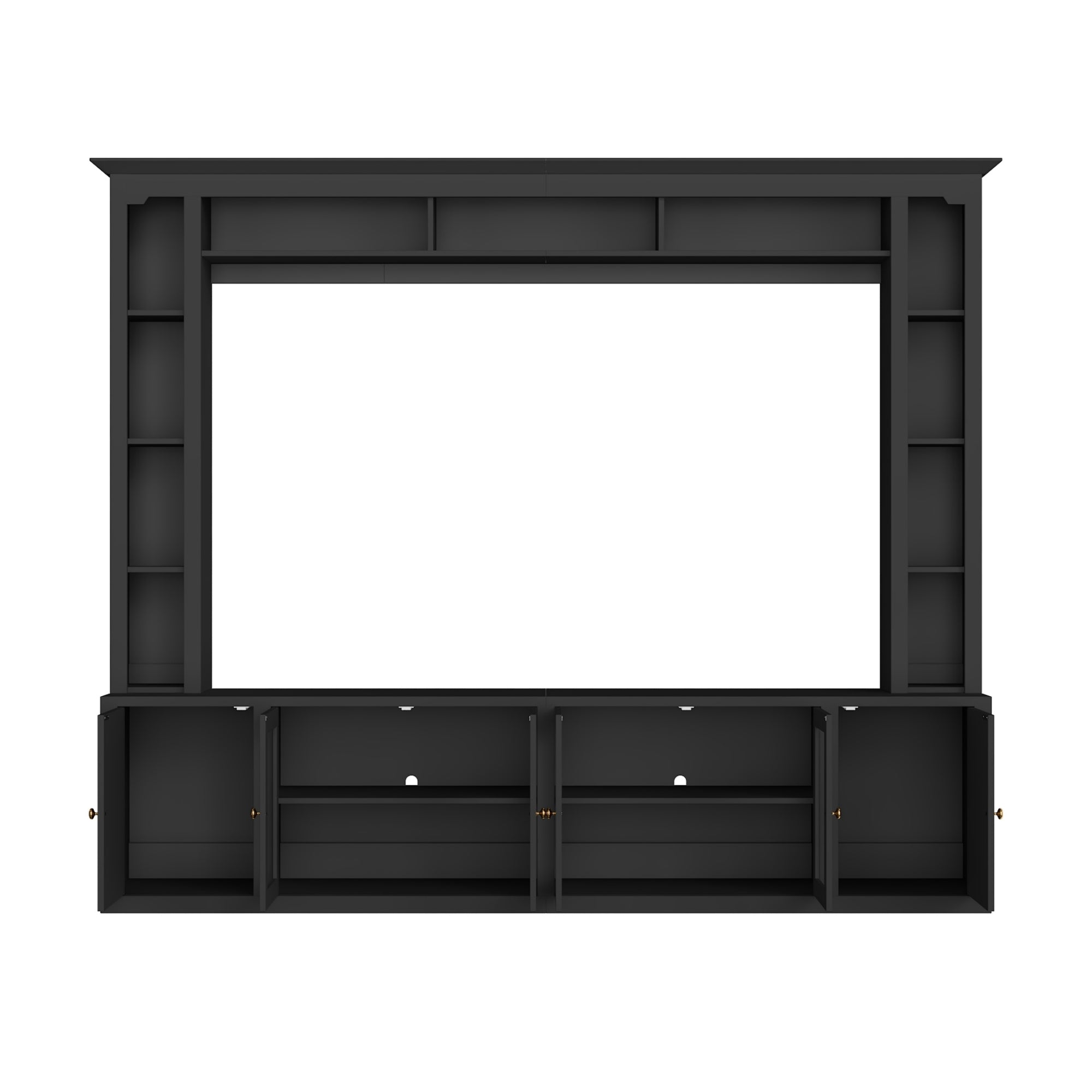Modern black media console for TVs up to 80 inches