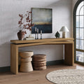 65-Inch Solid Wood Veneer Console Table, Long Farmhouse Entryway Sofa Table for Living Room, Hallway, Behind Couch, Apartment, Antique Brown