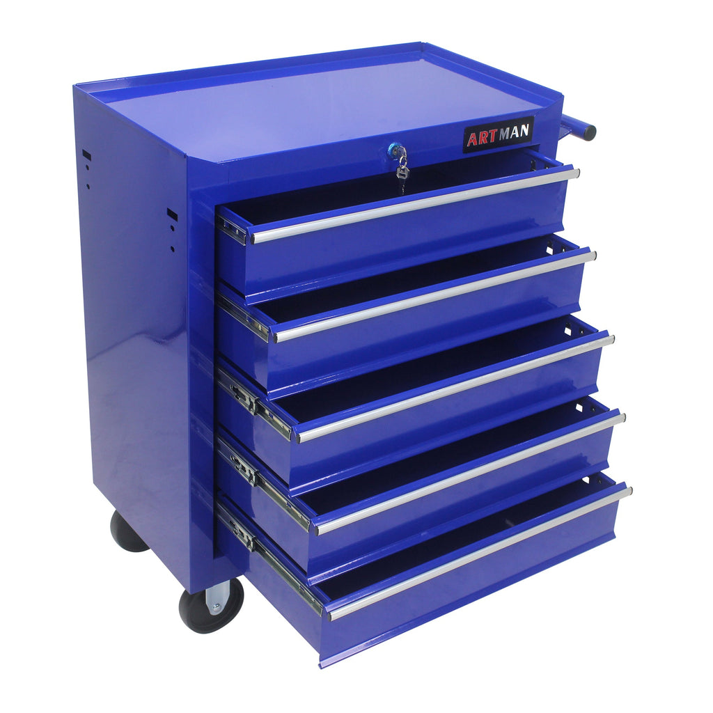 5-Drawer Rolling Tool Cart — Lockable Multifunctional Tool Storage