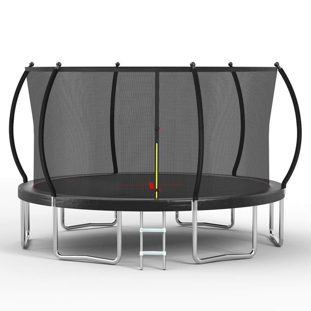 Galvanized steel round trampoline frame six U-shaped legs and ladder
