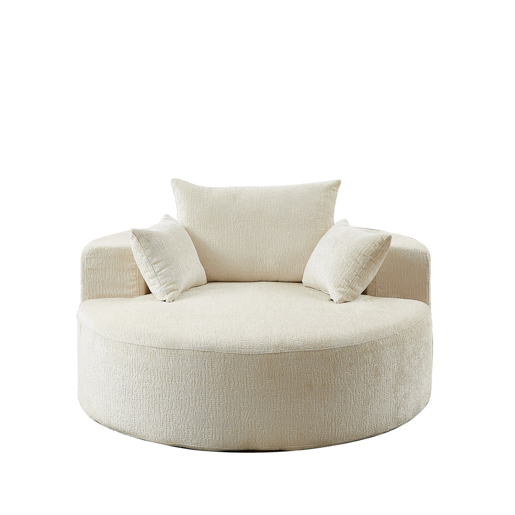 Fluffy single seat chair backrest pillow detail