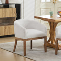 Mid Century Modern Upholstered Barrel Dining Chairs with Arms,Farmhouse Linen Kitchen & Dining Room Chairs with Natural Hardwood Frame, 19' W Accent Chairs for Living Room,Single Pack,Beige,SW1891BG