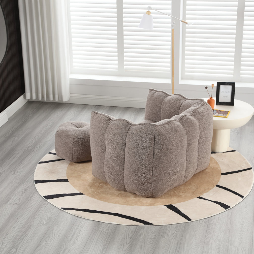 Soft chenille upholstery close-up — coffee brown