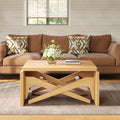 Transformer coffee table, 2 in 1 table, Expandable dining table, Natural wood, Variable height