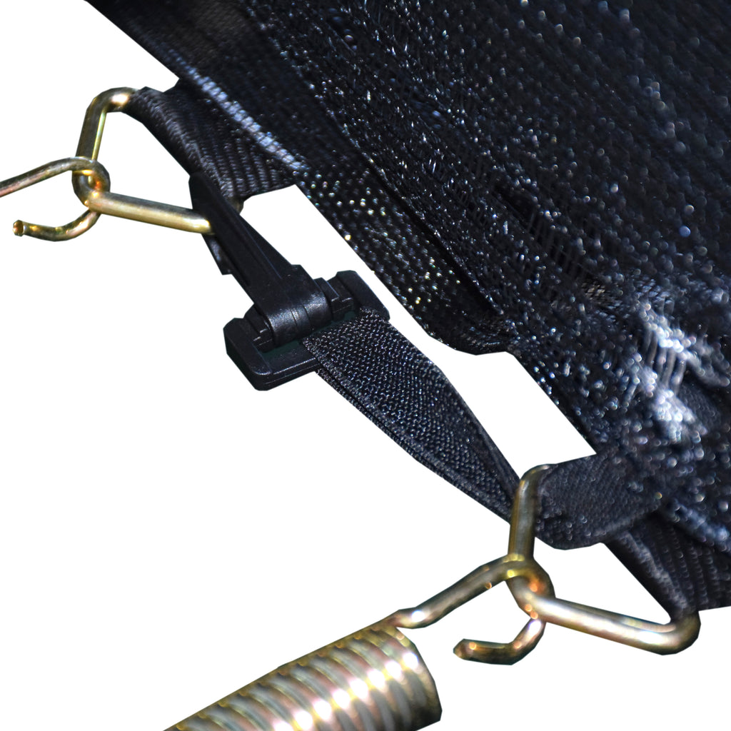 Backyard kids trampoline setup angle view