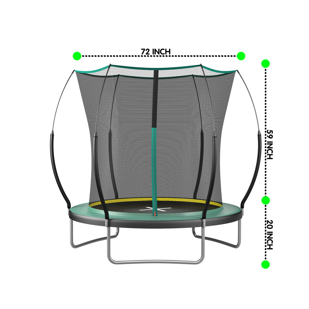 6 ft springfree trampoline zippered no-gap safety net enclosure detail