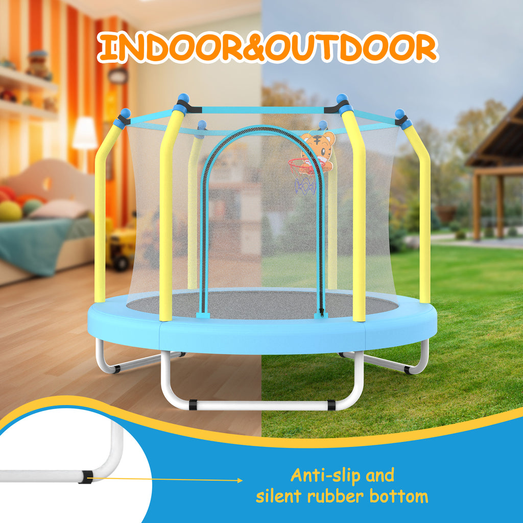 Indoor outdoor small toddler trampoline side view