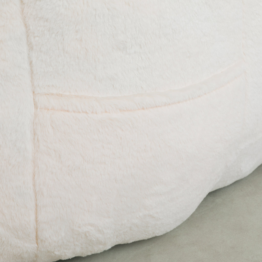 Faux fur fabric texture close-up