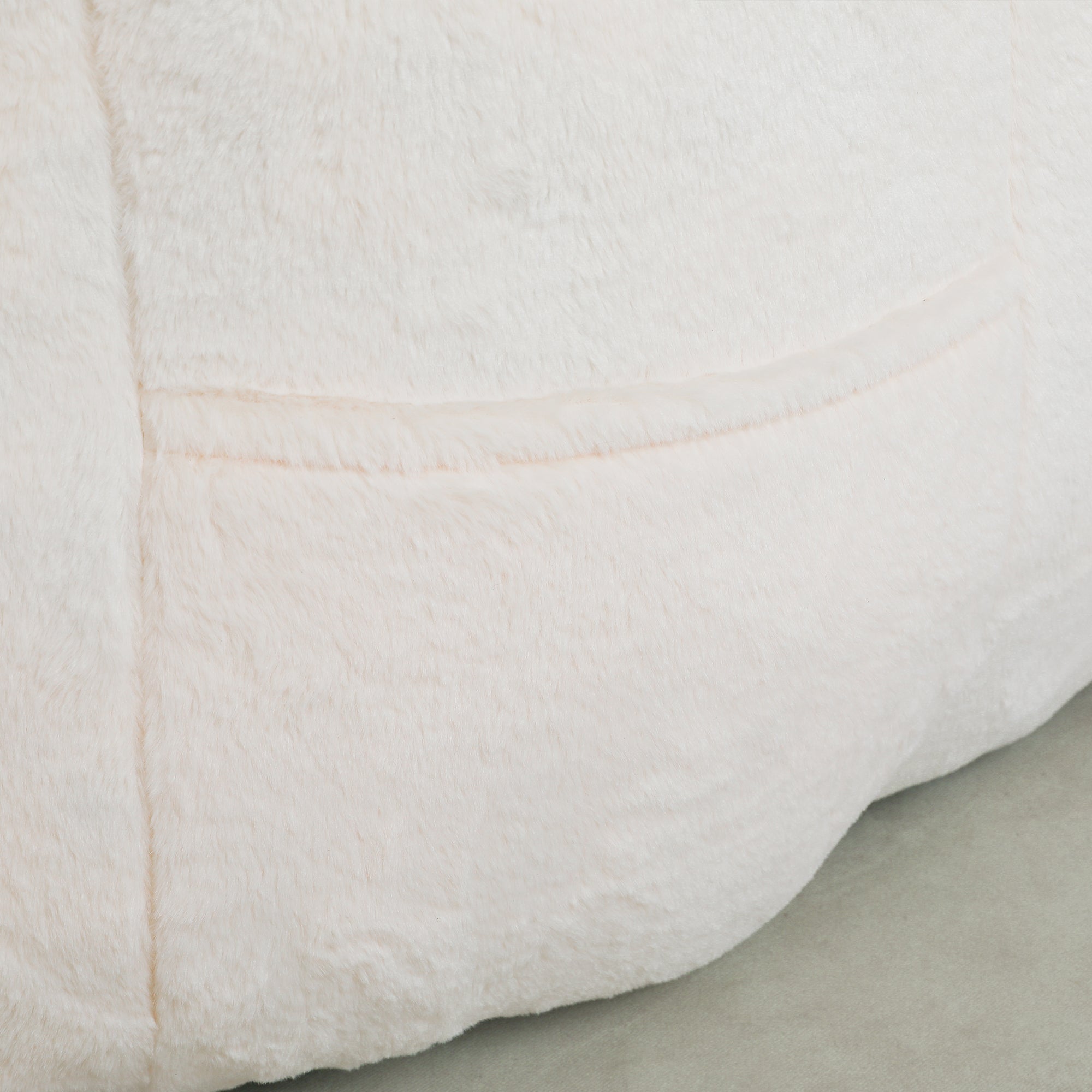 Faux fur fabric texture close-up