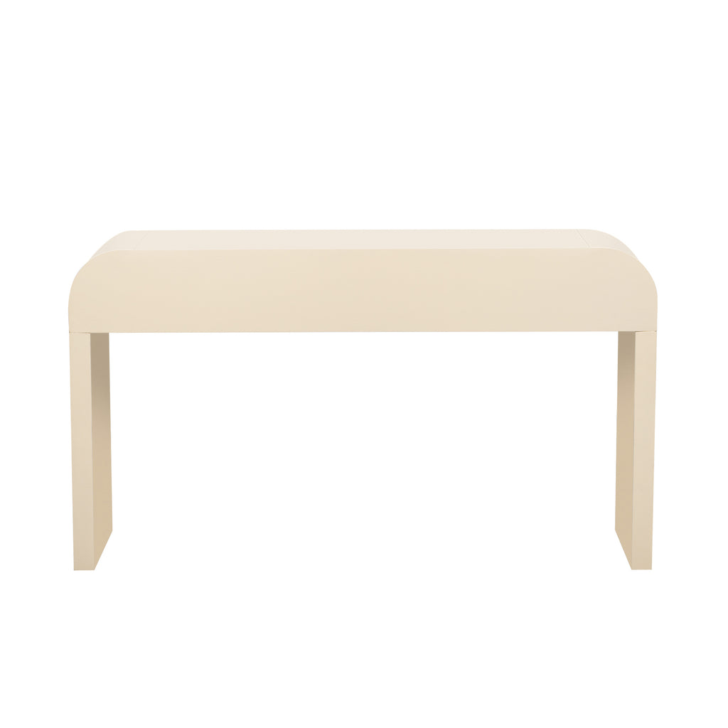 Console table two-drawer storage organization detail
