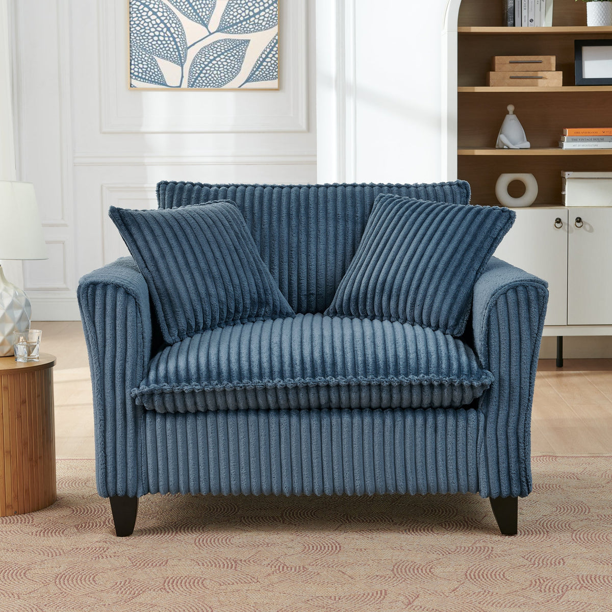 Lazy sofa chair, comfortable single-person sofa chair, with a backrest and soft seat cushion, having armrests on both sides, suitable for living room and bedroom - Brown