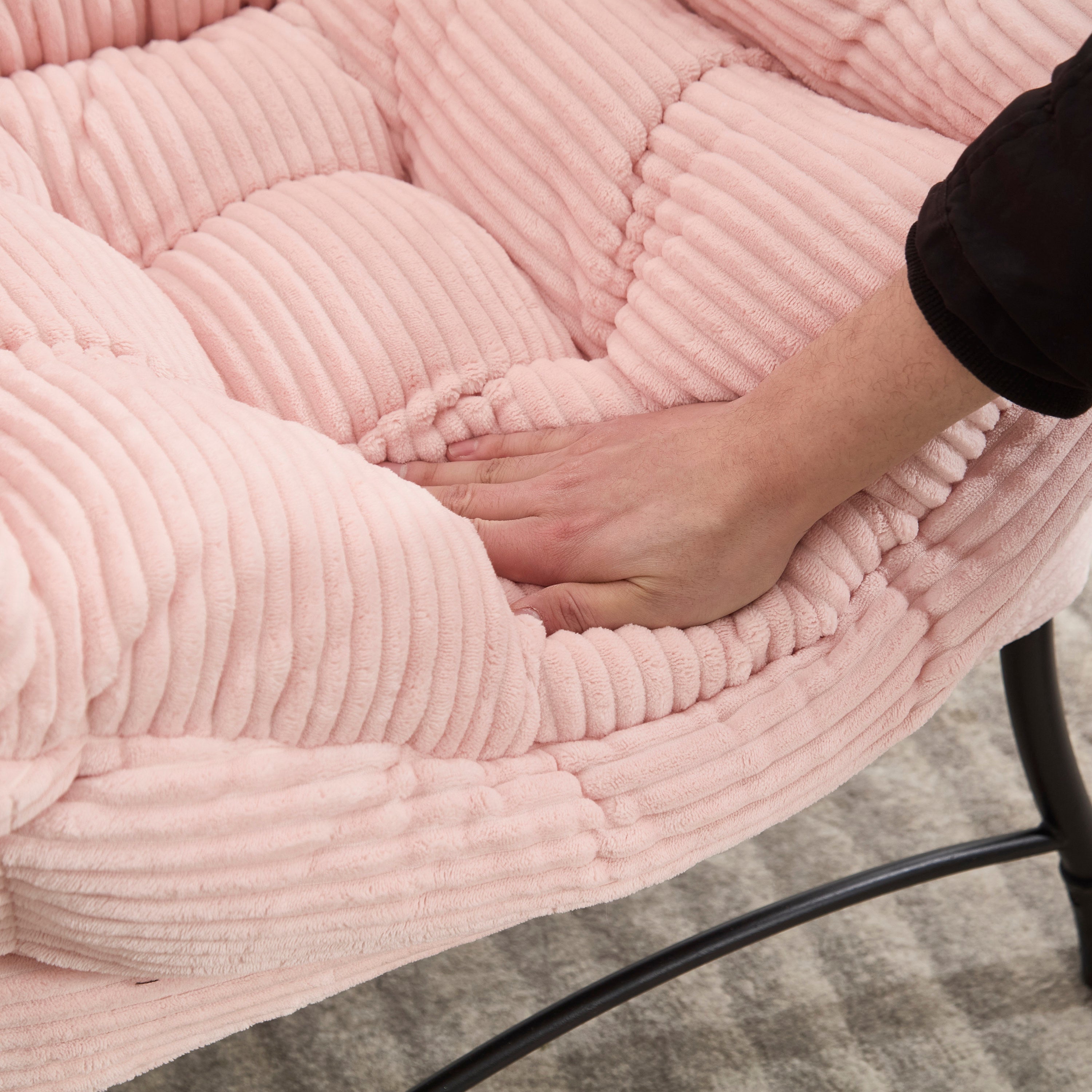 Lazy Lounge Chair with Ottoman — PP Cotton & Side Pocket