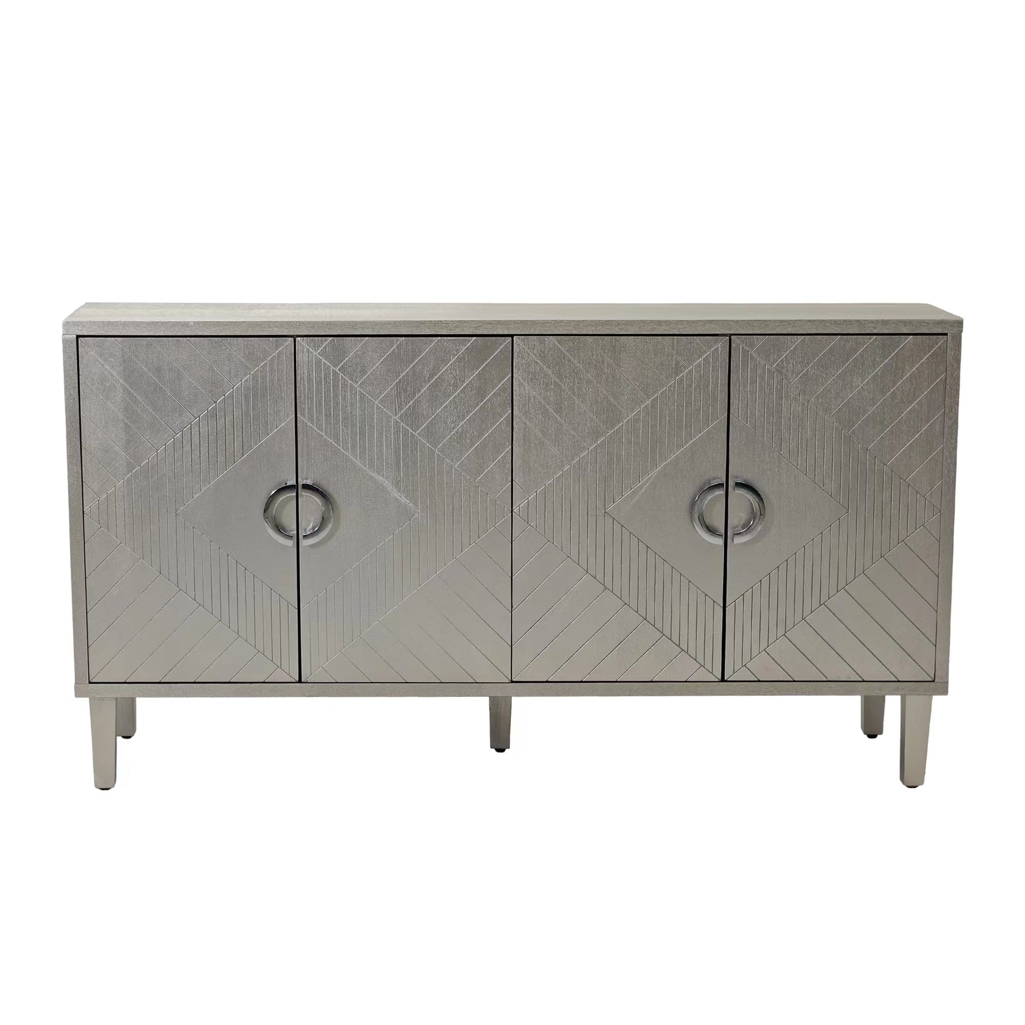 Champagne MDF storage cabinet pine leg construction