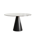 Modern 35-inch Round Glass Dining Table with Tempered Glass Top and Carbon Steel Legs, Dark Brown Finish, Ideal for 2-4 People