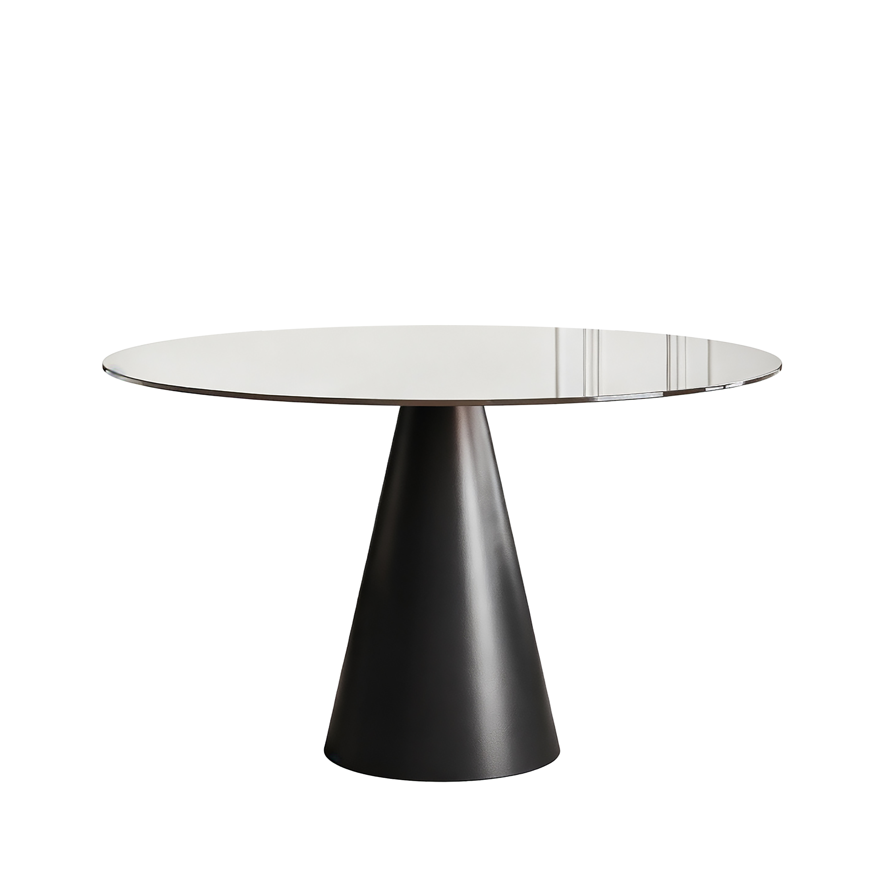 Modern 35-inch Round Glass Dining Table with Tempered Glass Top and Carbon Steel Legs, Dark Brown Finish, Ideal for 2-4 People