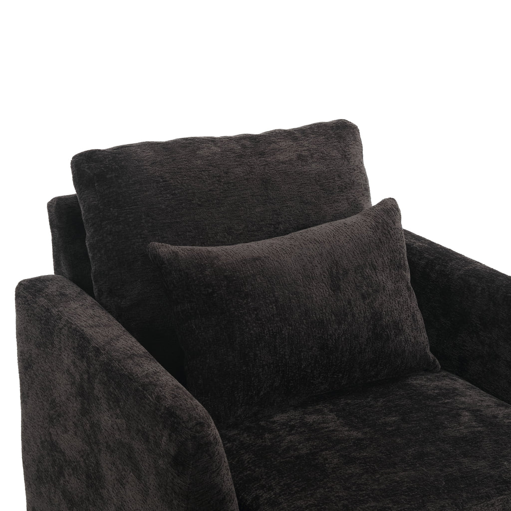 Chenille tufted armchair foam padded seat