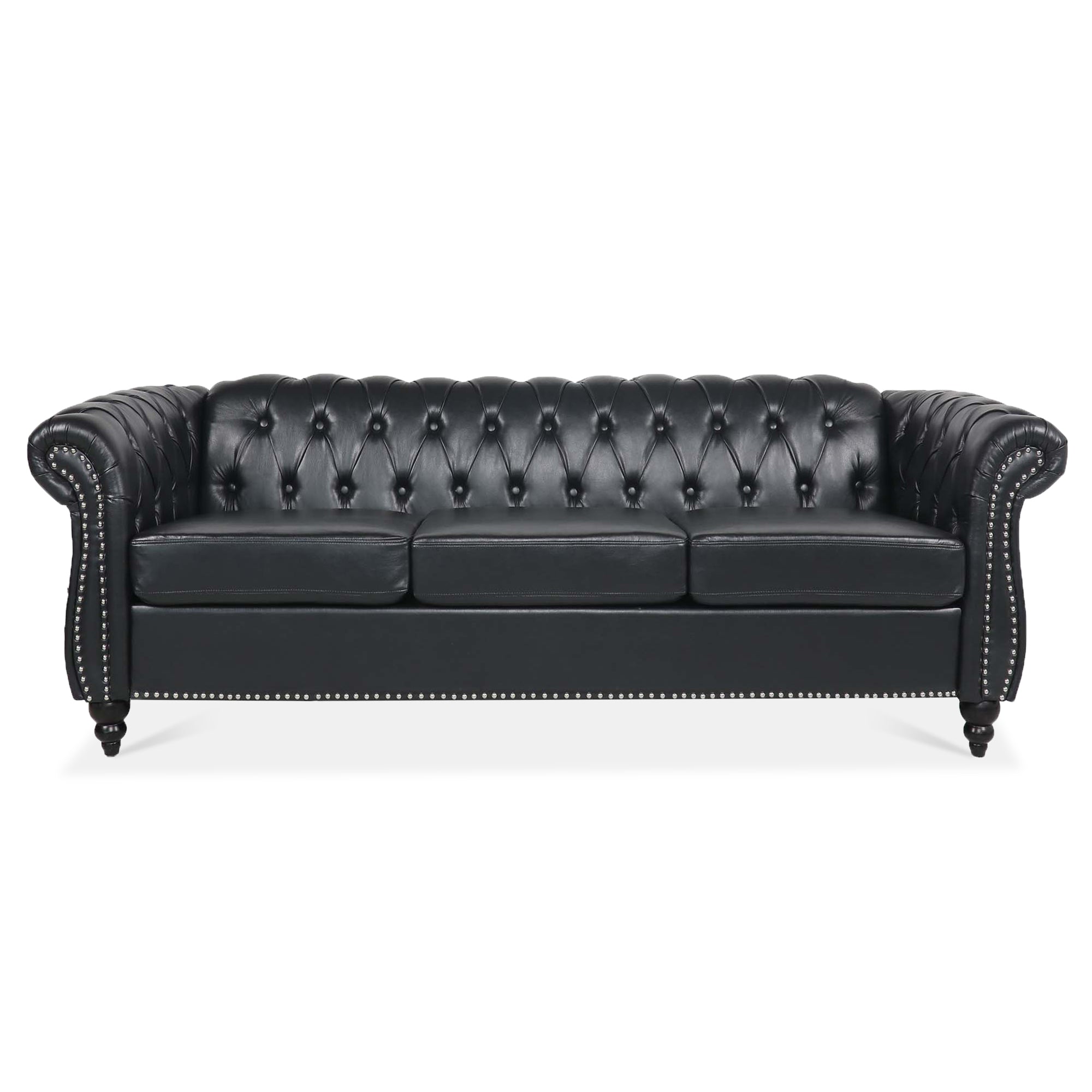 PU leather Chesterfield sofa in living room setting