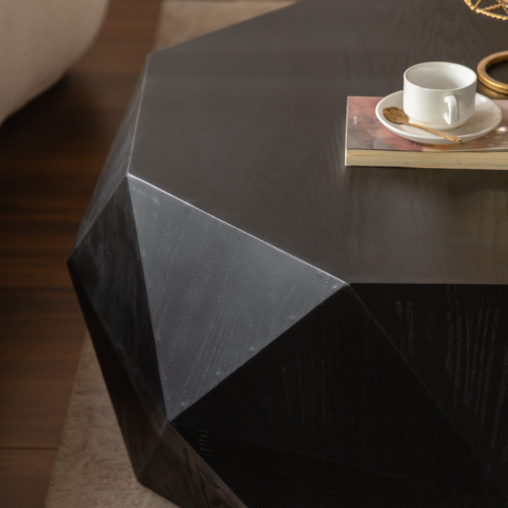 Black embossed retro coffee table product photo