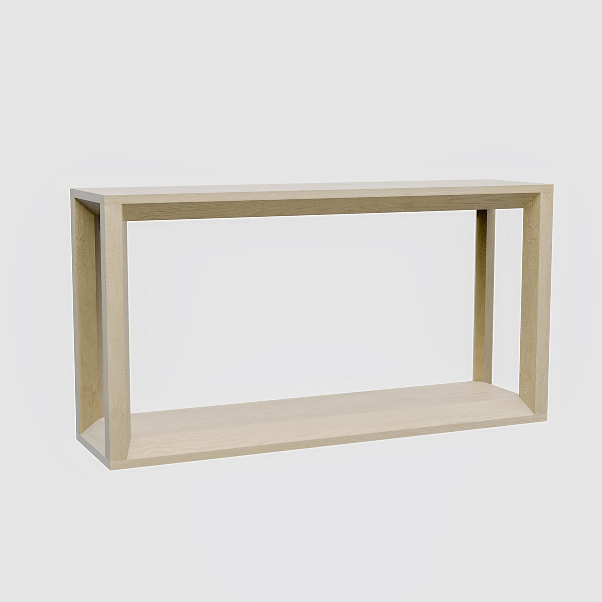 60' Rectangular Solid Wood Veneer Console Table, Wide Sofa Table, Behind Couch Table with Ample Storage for Entryway & Living Room, Dark Brown