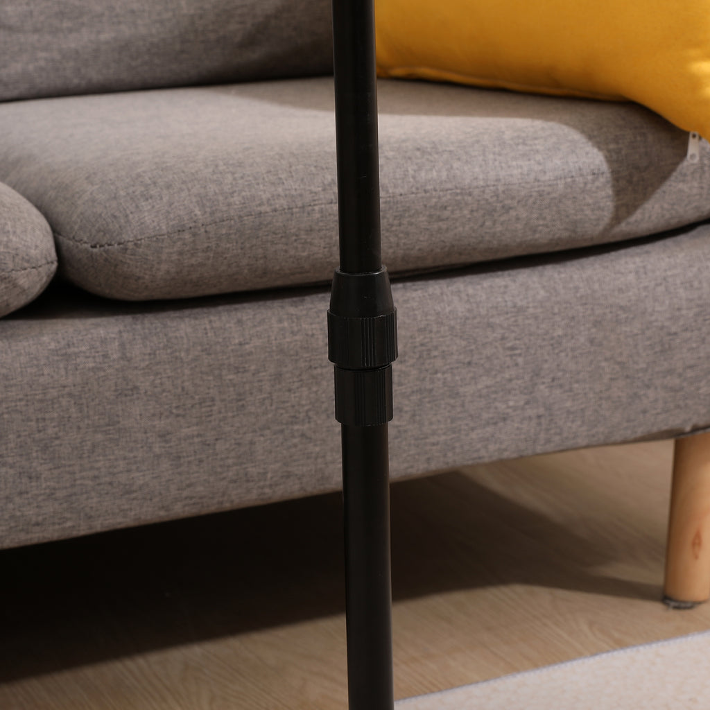 Natural bamboo C-shaped side table assembly components overview