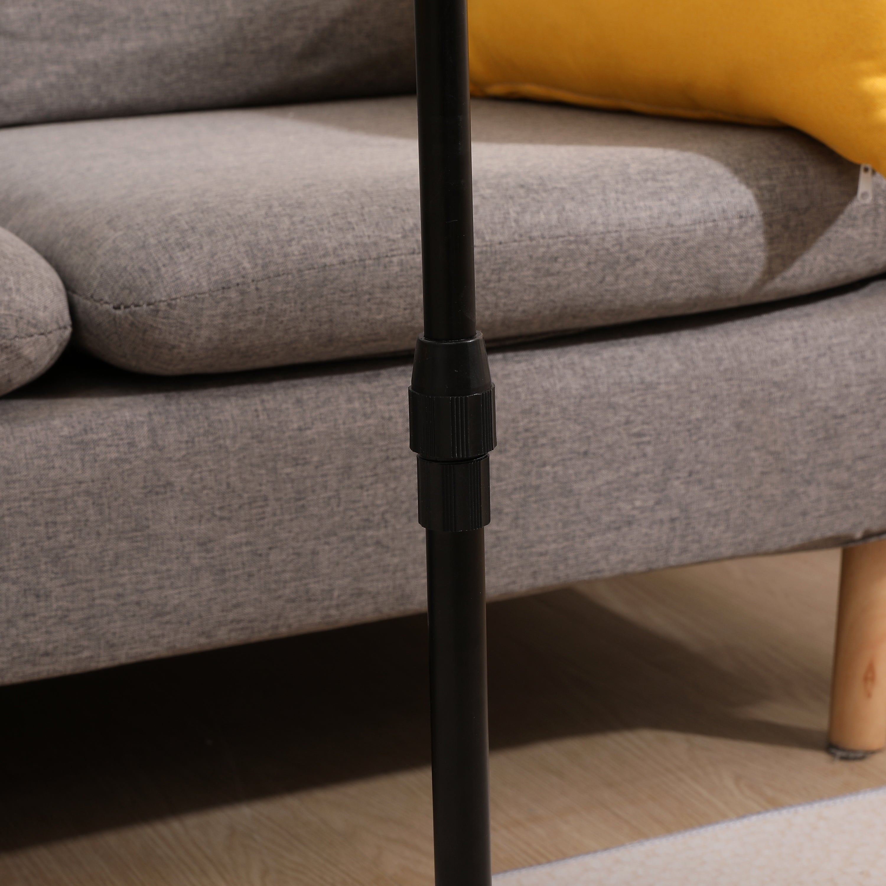 Natural bamboo C-shaped side table assembly components overview