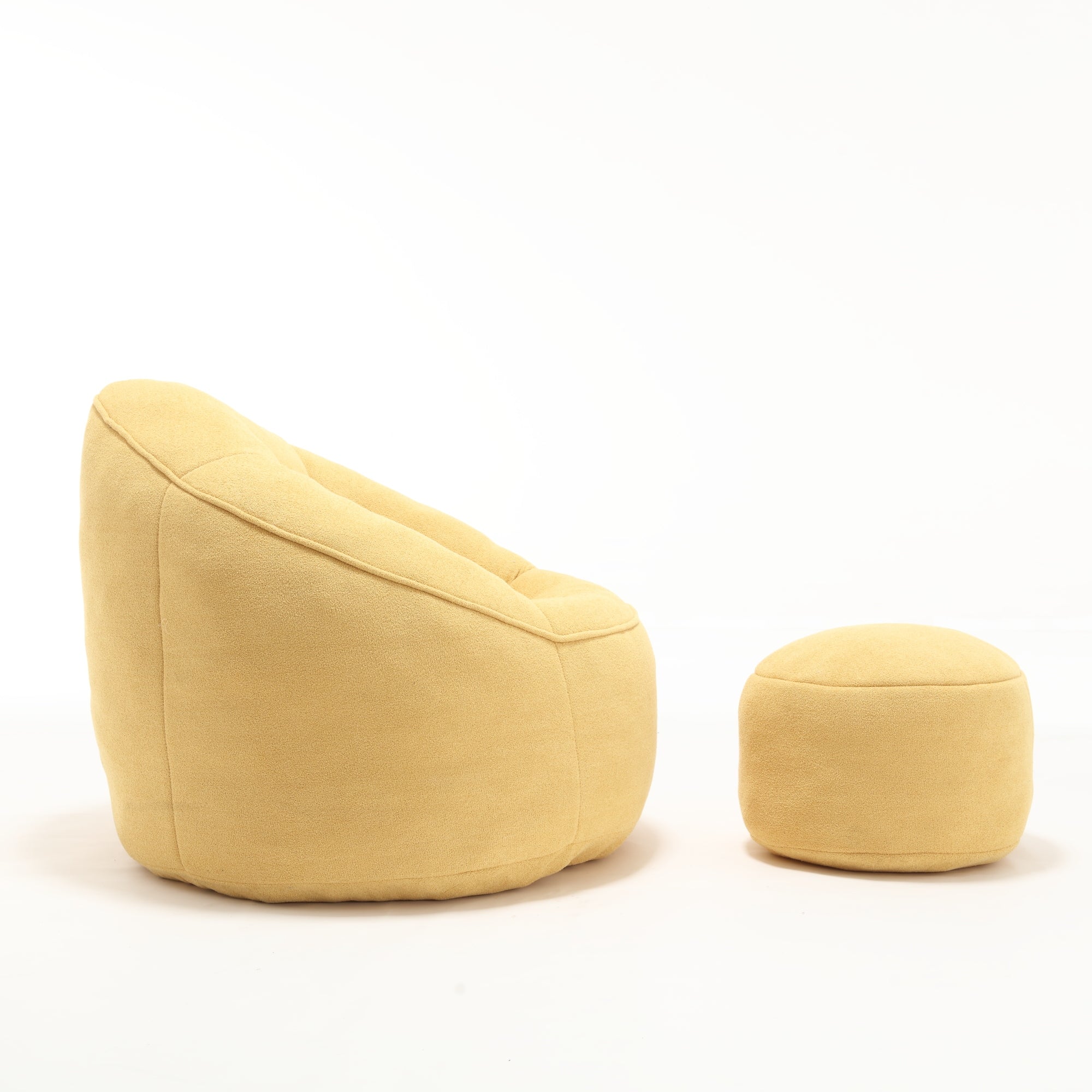 Bean bag sofa chair with footrest — yellow