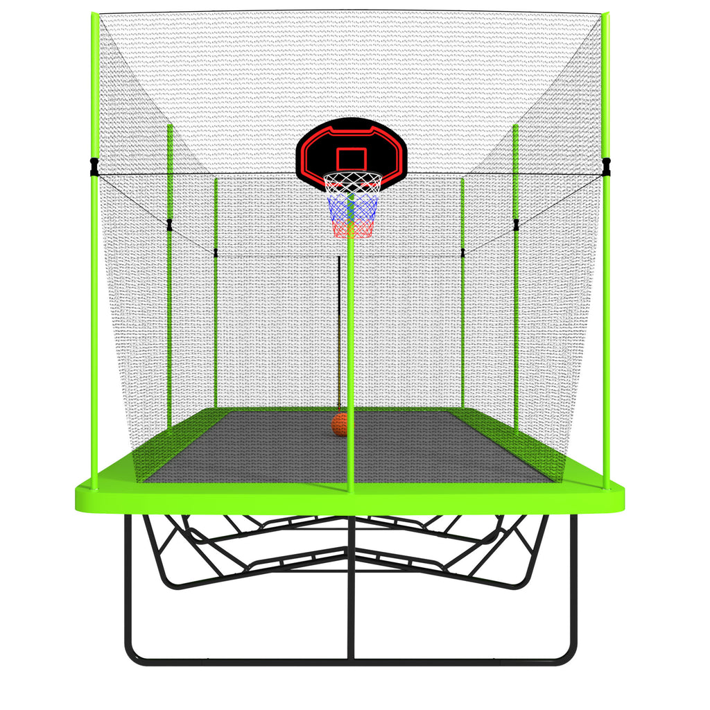 Trampoline basketball hoop board ball and inflator accessories