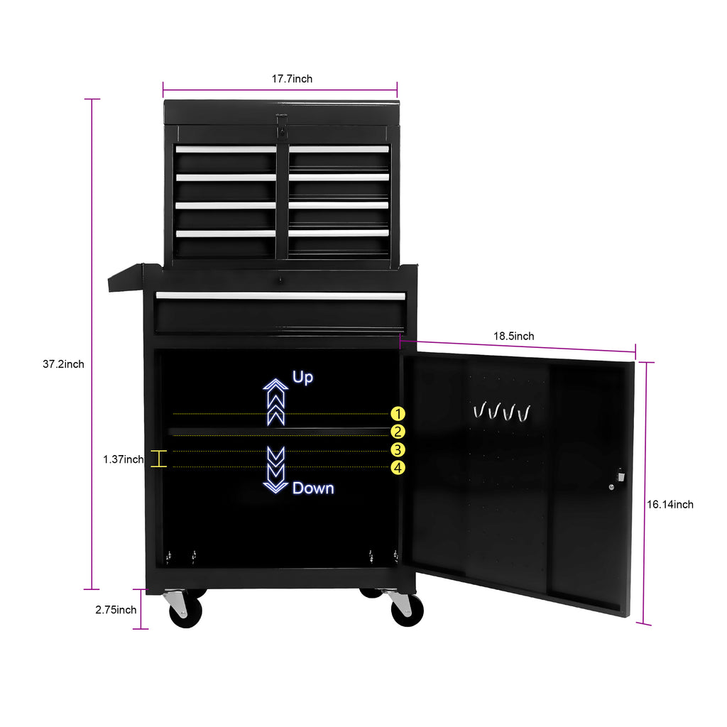 Tool chest drawer capacity demonstration