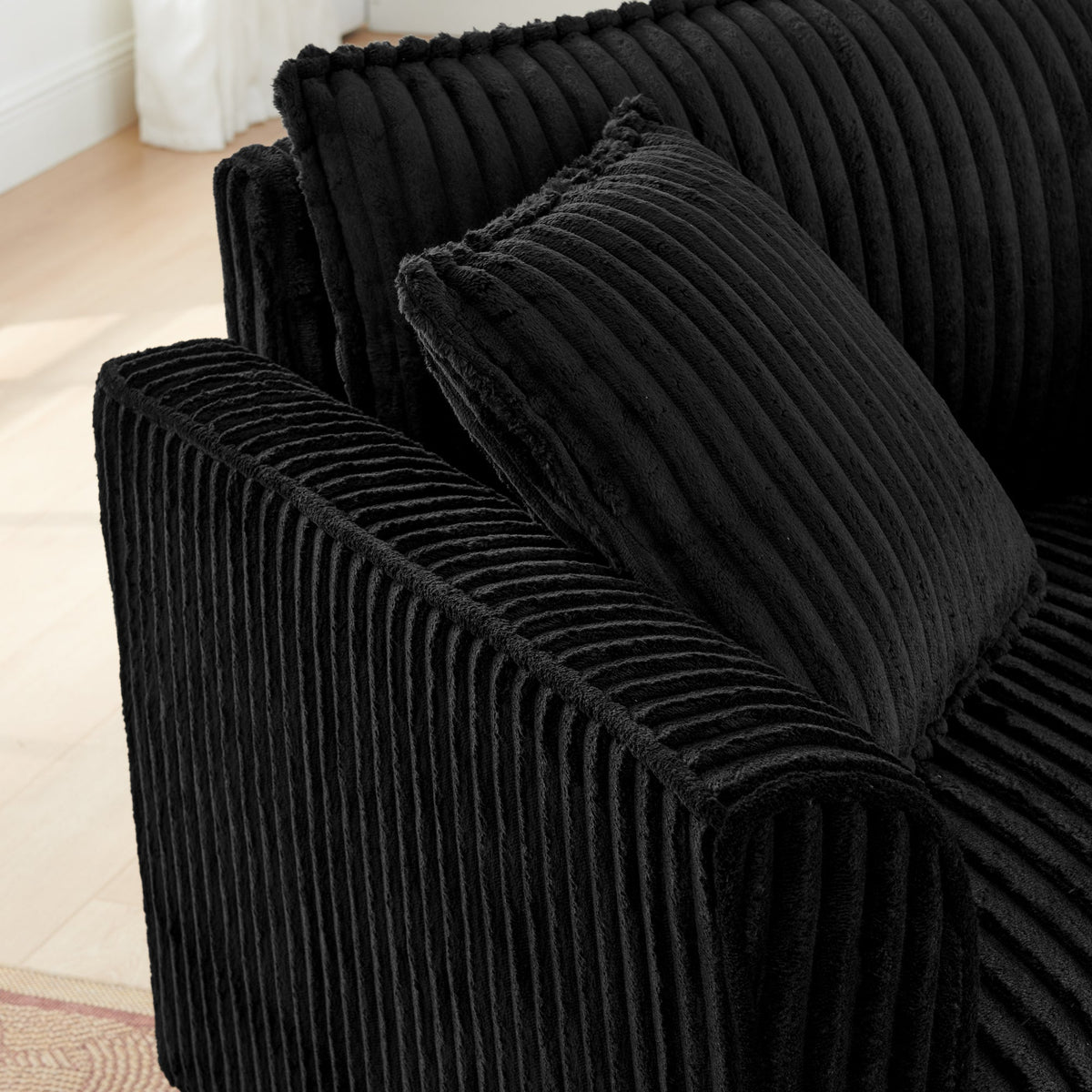 Lazy sofa chair, comfortable single-person sofa chair, with a backrest and soft seat cushion, having armrests on both sides, suitable for living room and bedroom - Brown