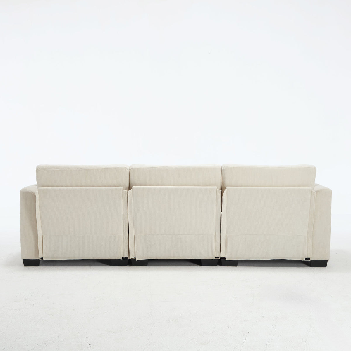 Modern Storage Sofa with Dual USB, 2 Side Pockets,Ottoman Storage Bench Cloud Sectional Chenille Sofa Oversized,4-Seat, L-Shaped Couch,Black