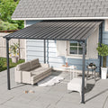 Outdoor Pergola, 10' x 10' Outdoor Hardtop Gazebo Pergola for Yard, Large 10x10 Galvanized Steel Lean to Wall-Mounted carport