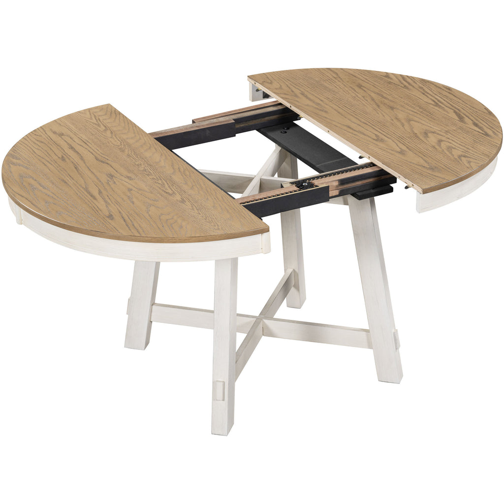 Round dining table collapsed 42 inch compact size setting