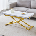 White gold multifunction folding lift table — front view