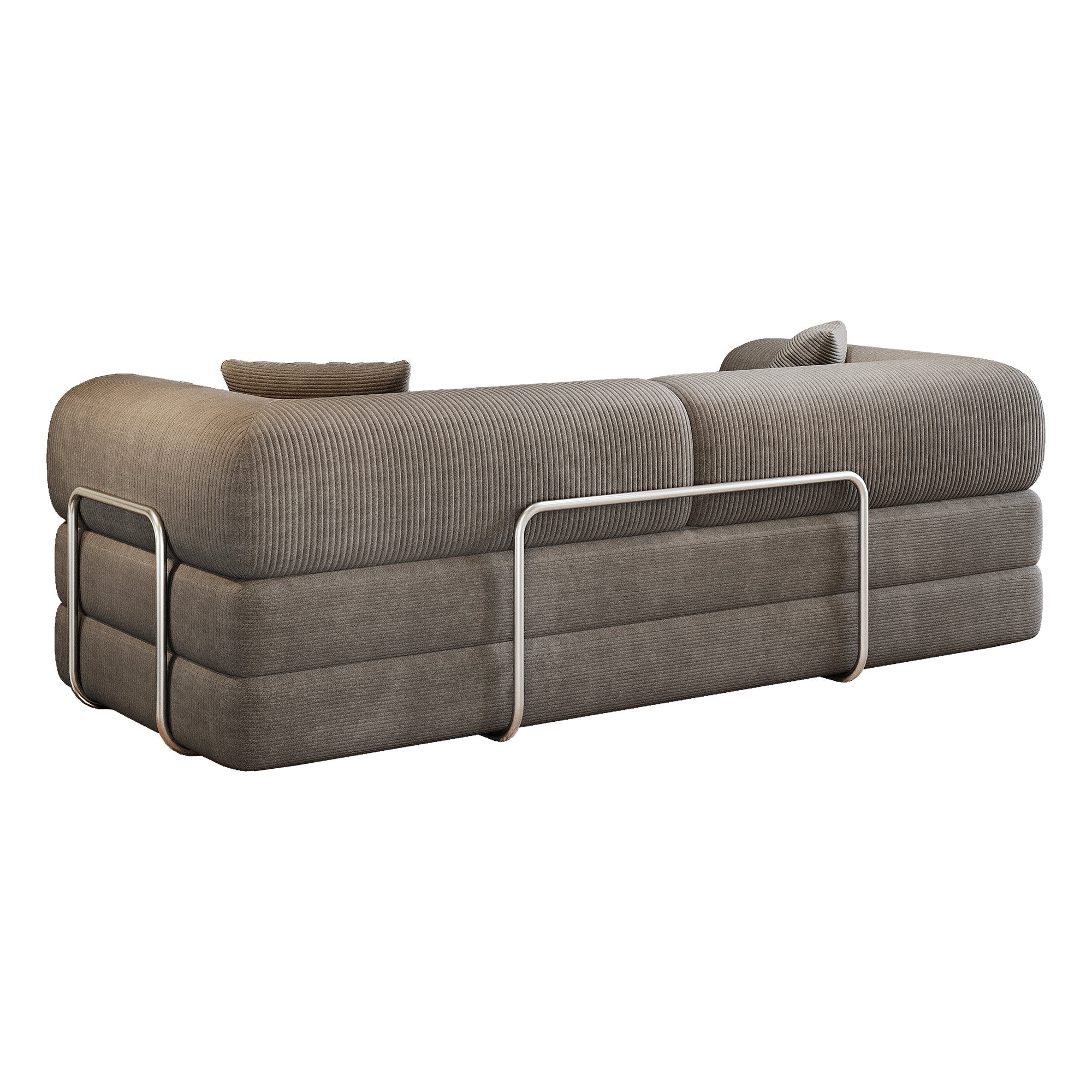 Corduroy Compression Convertible Floor Sofa Bed — Modular Loveseat, 78.8" Wide
