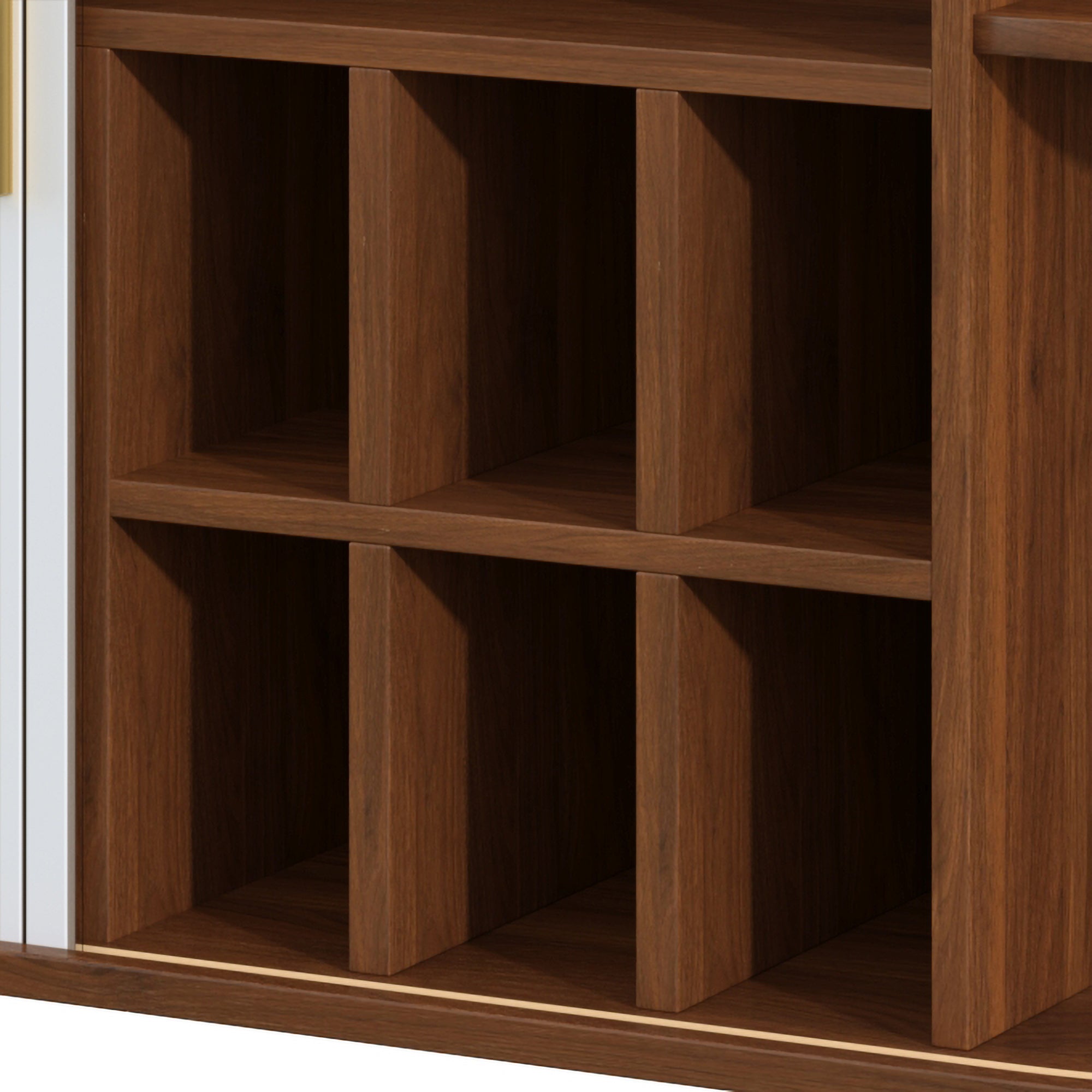 39' Fluted Liquor & Coffee Bar Cabinet with 6 Wine Racks and 3 Glass Holders, Mid-Century Modern Bar Cabinet with A Large Storage Drawer ,4 Hidden Storage Space on the Side , Black
