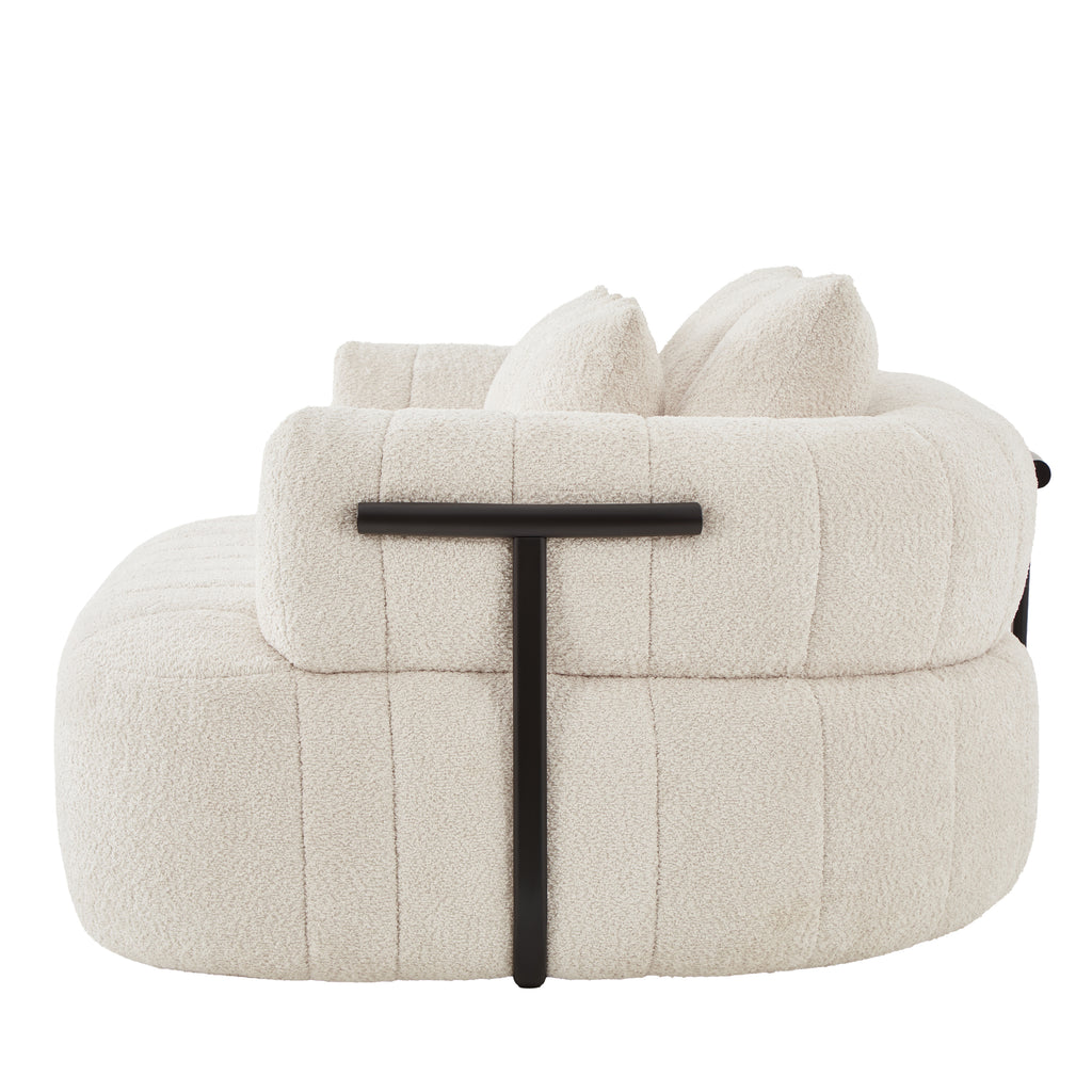 64 inch boneless chaise lounge side metal bracket detail