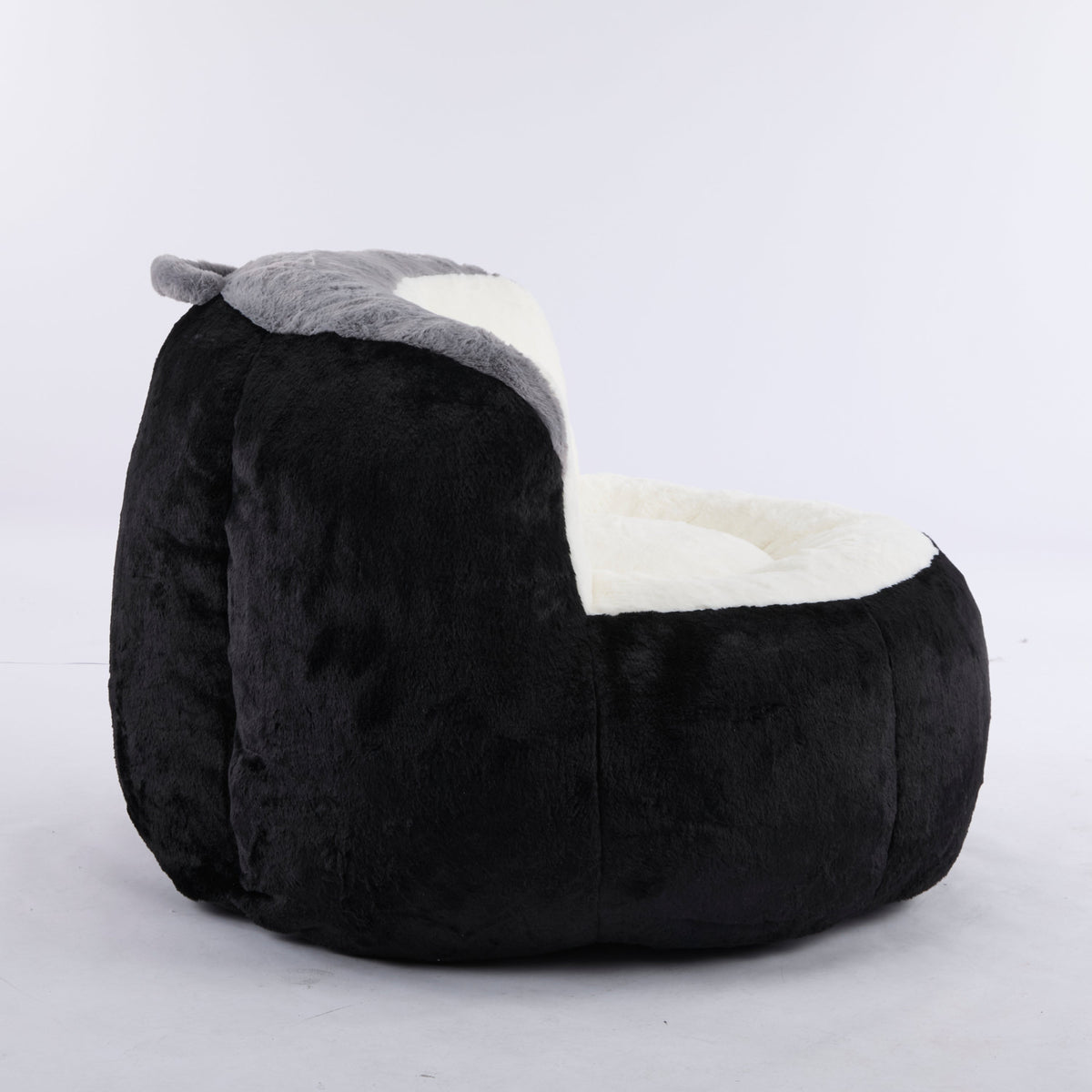 Oversized Bean Bag Chairs,Multicolor Faux Fur Couch Filled with Shredded Sponge,Large Lounger Sofa For Living Room,No Assembly Required , Pink+White+Purple