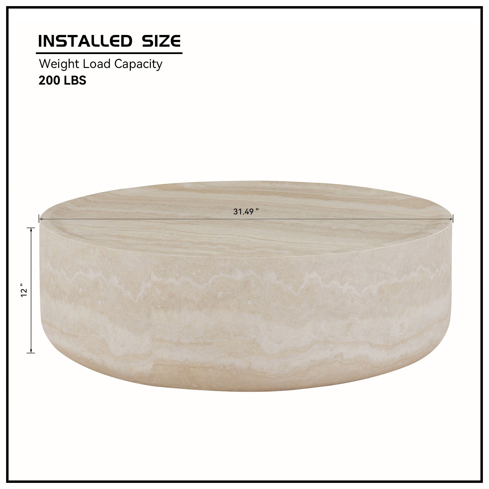 Contemporary round coffee table elegant luxury style