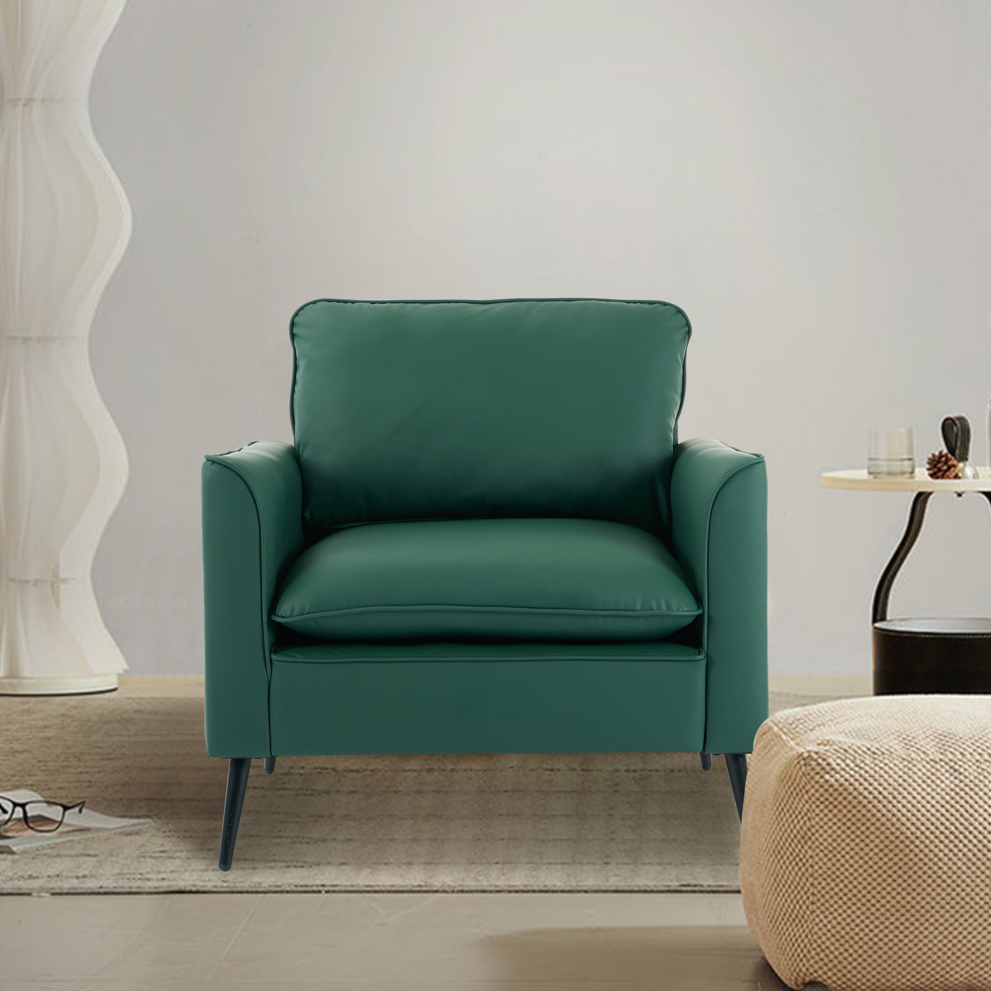 Nordic retro lounge chair profile view